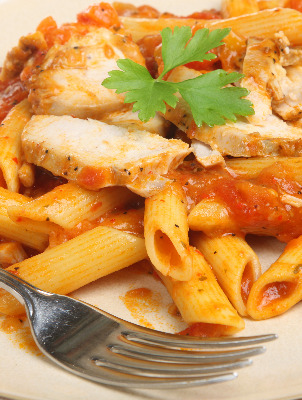 Chicken with Pasta and Tomato Sauce