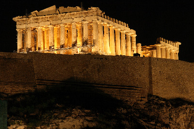 Acropolis of Greece At Night