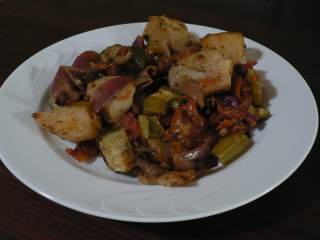 Plate of roasted vegetables Briami