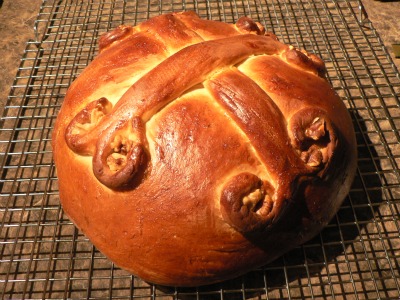 Baked Greek Christmas bread Christopsomo