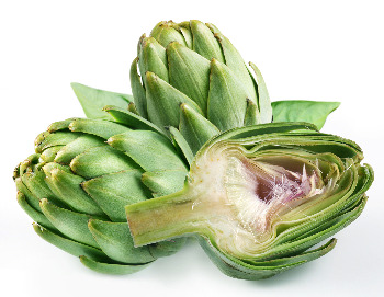 Fresh Artichokes Cut in Half