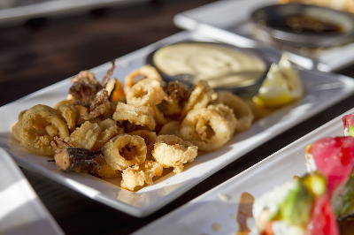 Fried Calamari with Skordalia