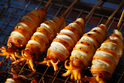 Grilled Stuffed Squid Recipe with Feta