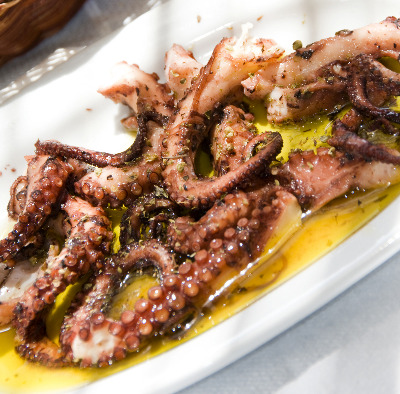 Cooked Octopus with Vinegar and Olive Oil