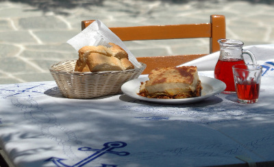 Moussaka at a Taverna